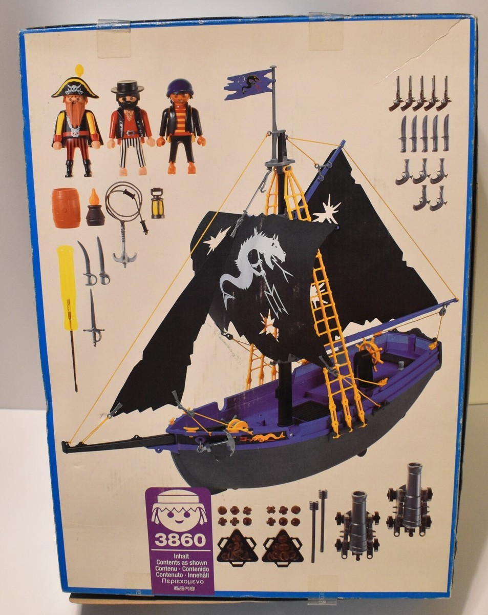 Playmobil 3860 - Black Corsair Pirate Ship Sealed New damaged box