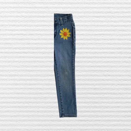 Gymboree Girls Sunflower Jeans Blue Denim Adjustable Waist Straight Leg Size 5 - Picture 6 of 11