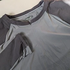 Marmot 1/4 Zip Mens XL Gray Black Long Sleeve Lightweight Base Layer Shirt