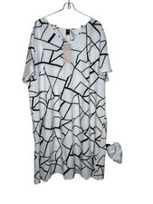 Emery Rose Women's Shift Dress Abstract V-Neck Flutter Sleeve Plus Size 1XL NWT