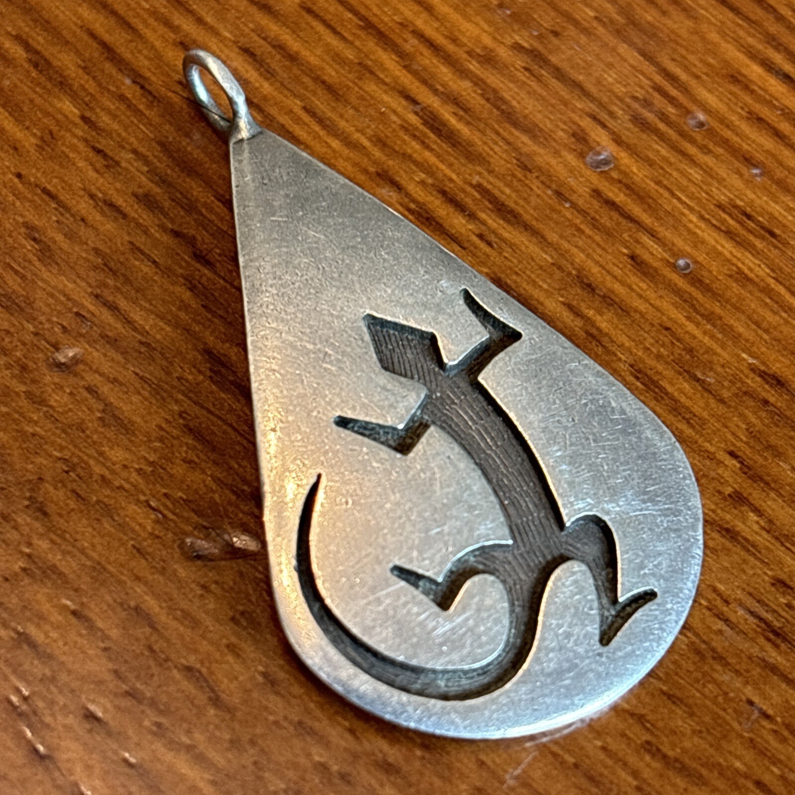 George Lizard Boxer George Phillips Hopi Sterling Silver Large Lizard PENDANT Vintage Hm | eBay