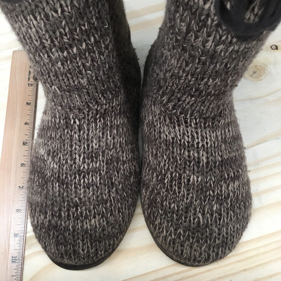 Botas Lukess By Muk Luks para mujer 7 M suéter media pantorrilla planas corbata tela marrón Foto 4 de 4