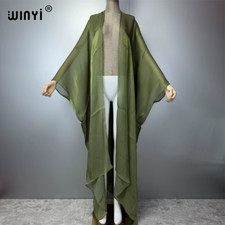 Summer Kimono Sexy Monochrome Cardigan Kaftan Swimwear Evening Dress Abaya Dubai
