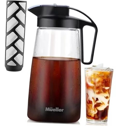 Mueller Cold Brew Coffee Maker, 2-Quart Heavy-Duty Tritan Pitcher, Iced Coffee 
