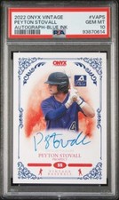 2022 Onyx AUTO Blue Ink PEYTON STOVALL Razorbacks REDS Haughton Louisiana PSA 10