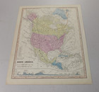 1860 Antique Map of NORTH AMERICA