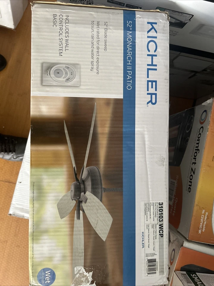 Kichler - Monarch II Patio 52 in. Outdoor Weathered Copper Mount Ceiling Fan - Image 2 of 2