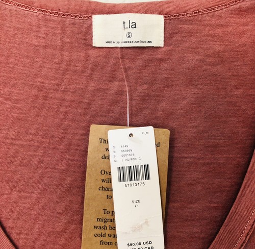 ANTHROPOLOGIE T.LA WOMEN'S DUSTY PINK SHORT SLEEVE DRESLA TEE DRESS Sz S - Picture 4 of 5