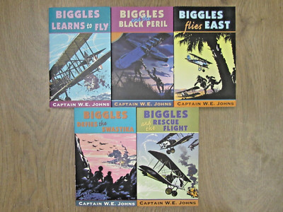 5 INSPIRING 'BIGGLES' SERIES by CAPTAIN W. E. JOHNS * £4.50 UK POST *  PAPERBACK