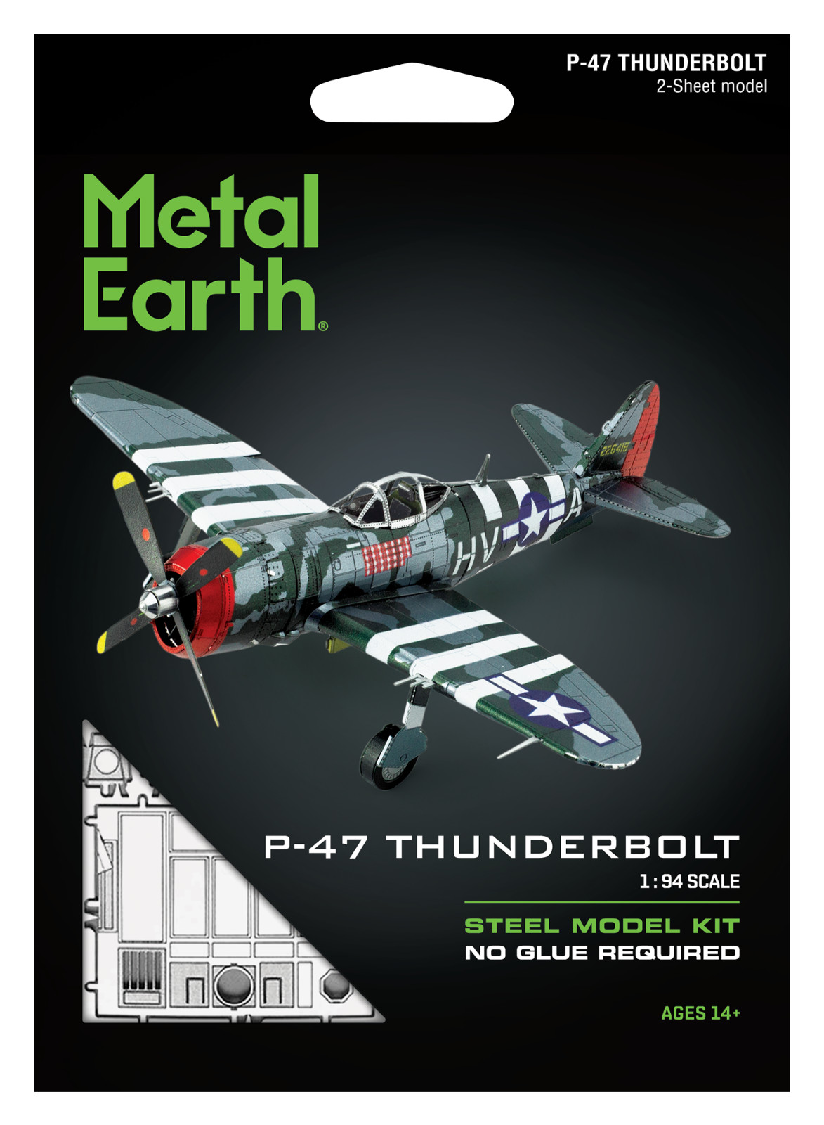 Fascinations Metal Earth P-47 THUNDERBOLT Fighter Aircraft 3