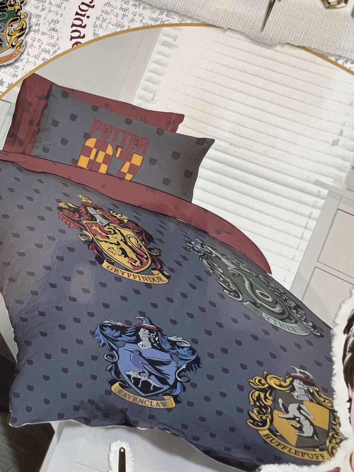 Harry Potter Houses Queen Bed Quilt Doona Duvet Cover Set Hogwarts 3