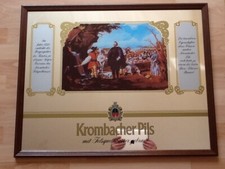 KROMBACHER PILS Spiegel Werbespiegel Kneipe Pub 70er Vintage 73 x 59 cm Reklame