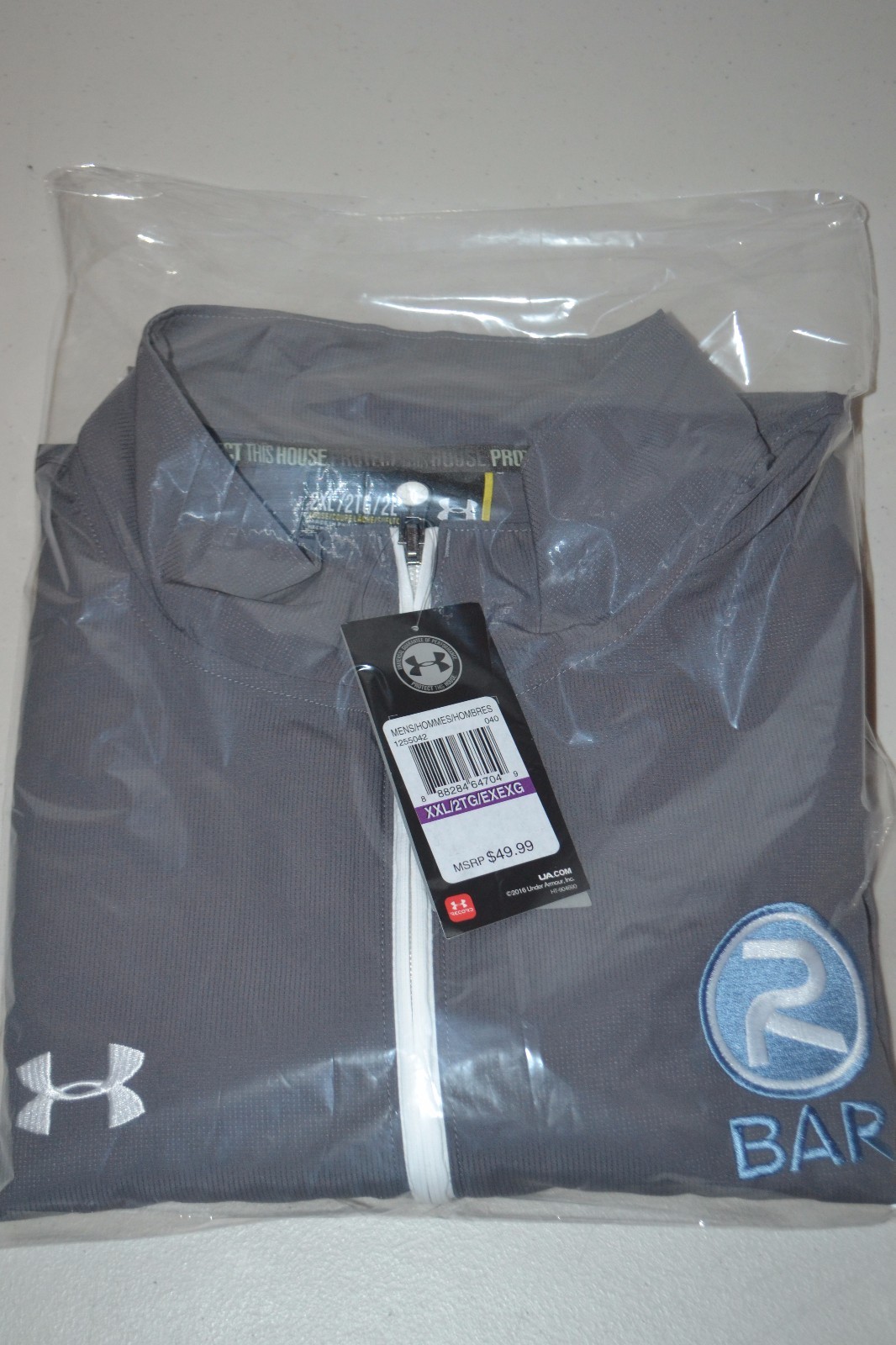 NWT Under Armour Men's Loose Fit Gray& White Pullover 1/4 Zipper Fleece Size 2XL thumbnail 8