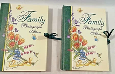 Photo Albums Set of 2 Inserts into Decorative Boards Each Holds 45 Nicols Brand