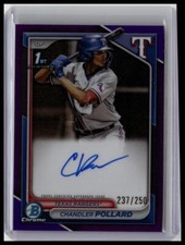 2024 Bowman #CPA-CP Chandler Pollard Autographs Purple Refractor #/250