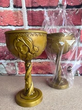 Disney Parks Cruise DCL Rapunzel Tangled Gold Goblet Sipper With Straw Plastic
