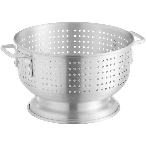 Choice 8 Qt. Aluminum Colander with Base and Handles