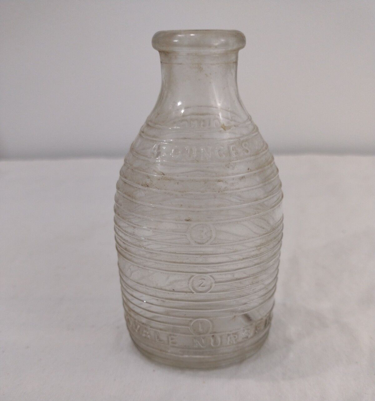Antique Glass Baby Bottle Orvale Nurser Phenix 4 Ounces No Nipple Made