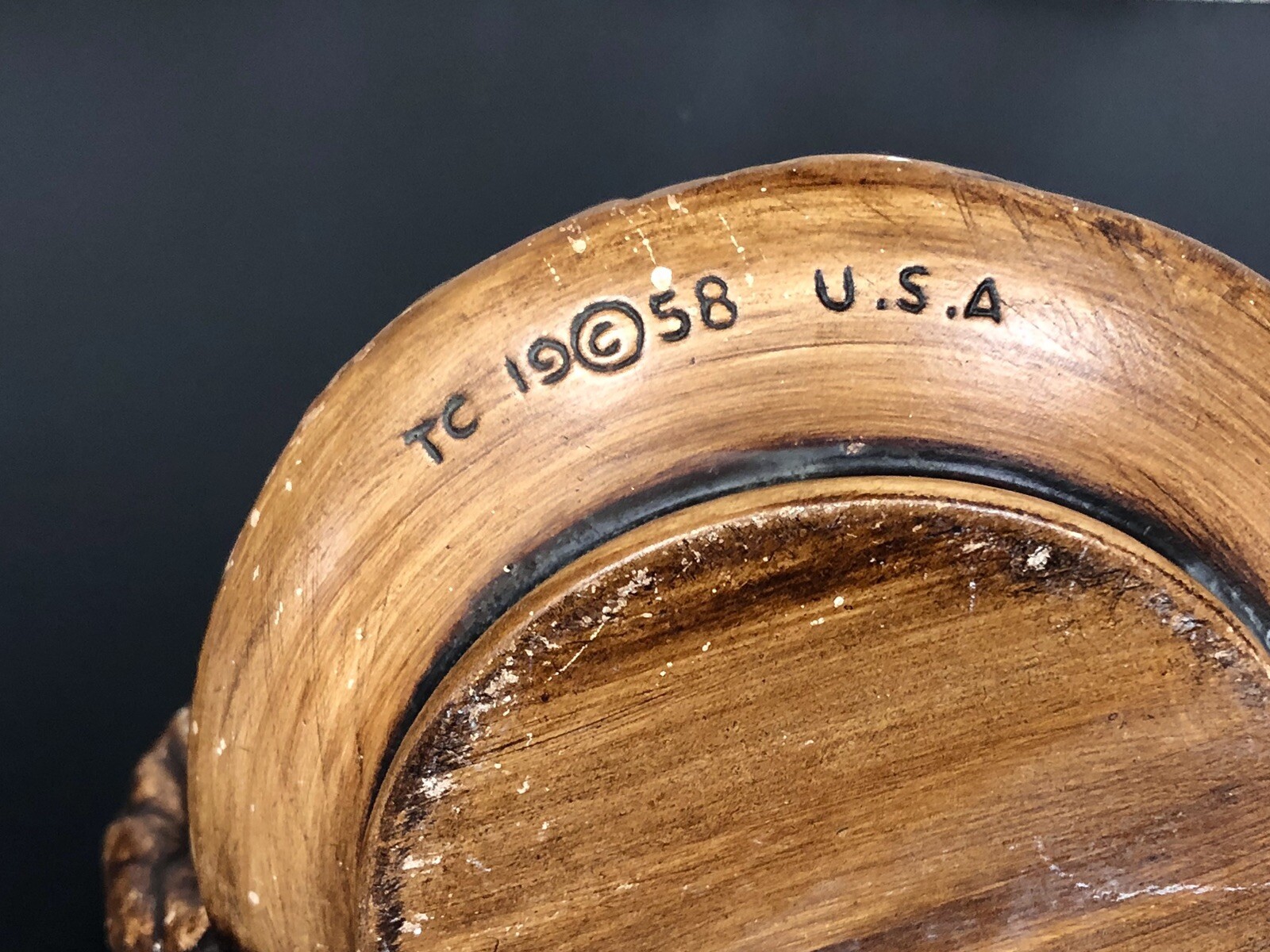 Set/2 Vintage 1958 Treasure Craft Chalkware 'Tale of Tam O' Shanter' Coffee Mugs