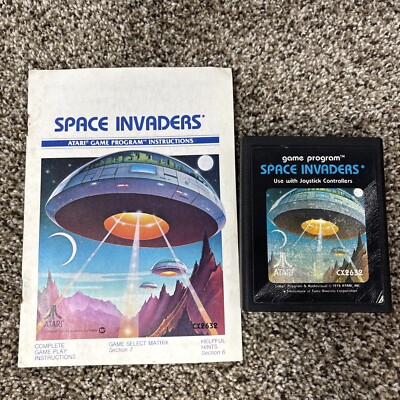 Space Invaders ~ Atari 2600 Game Tested Works Rare Vintage Retro Game And Manual