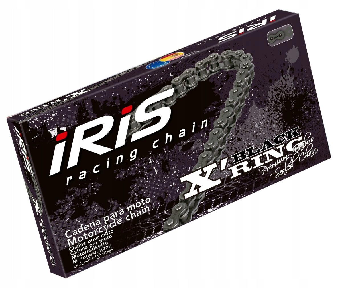 Chaîne IRIS 520 XR-124 à joints X-Ring noirs pour une endurance mécanique supérieure