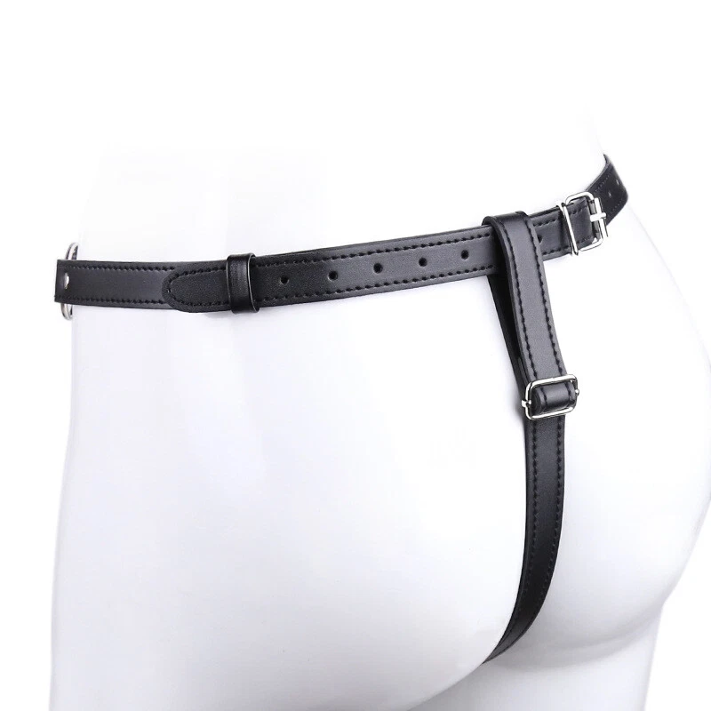 Mujer Punk Cintura Cinturón Cuerpo Cadena Imitación Cuero Arnés Calzoncillos Ajustables Foto 4 de 4