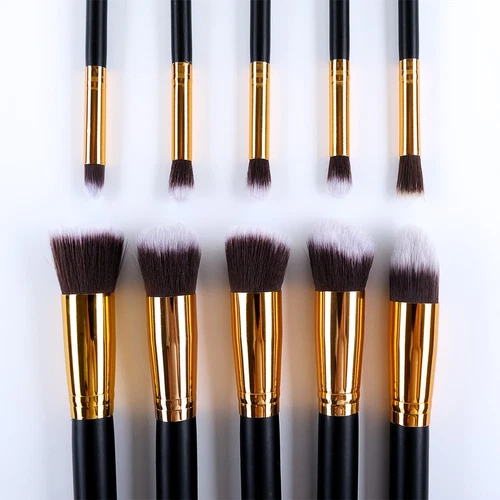 Makeup Brush Set 10 Piece, Gold, photo 4
