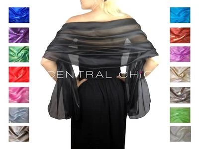 Central Chic Iridescent Large Pashmina Wrap Shawl Scarf For Weddings & Parties
