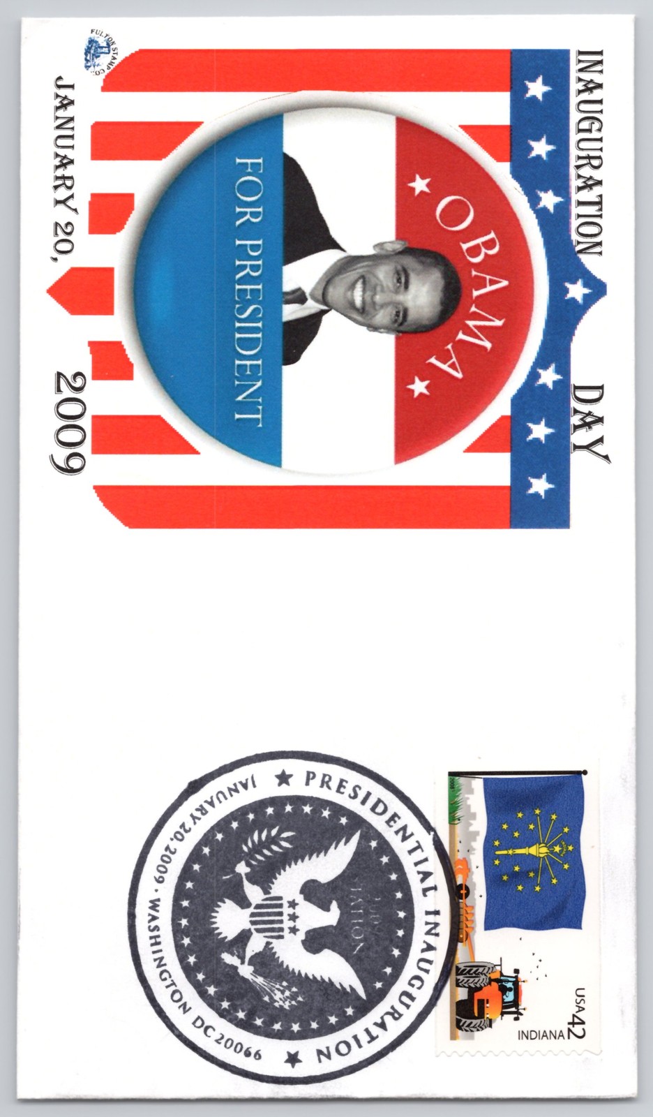 Washington, DC Obama Inauguration For President button cachet, Modern 2009