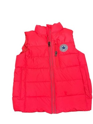Converse Girl's Pink Sleeveless Puffer Jacket Vest Size S 6X Winter Logo