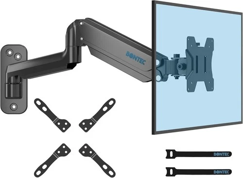 BONTEC Wall Mount for 13-42 Inch Screens, Gas Spring Monitor Arm Holds Up to 8kg