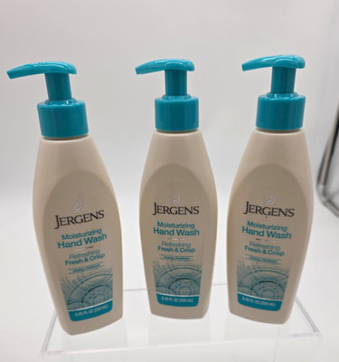 Jergens Moisturizing Hand Wash Refreshing Fresh & Crisp 8.45 oz Lot of 3 New
