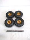 Vintage Set Of 4 Tonka Truck XMB-975 Wheels and 2 axles, no cap nuts