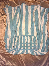 American Eagle Women’s Striped Knit Smocked Sundress Midi Sleeveless L Blue