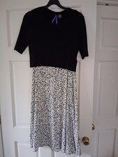Seraphine Black & White Printed Maternity & Nursing Knit Top Dress Size 10
