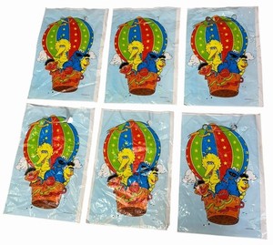 LOT 6 Vintage 1984 Sesame Street Party Treat Bags Muppets Hot Air Balloon 1980s