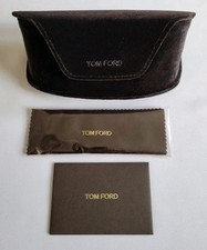 TOM FORD LARGE BROWN VELVET SUNGLASS CASE w CARD  CLEANING CLOTH