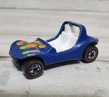 1969 Vintage Hot Wheels Redline Dune Daddy Blue - White Interior - Black base 