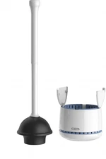 MR.SIGA Toilet Plunger with Holder Heavy Duty Bathroom Cleaner White