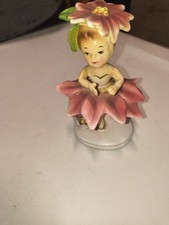 Vintage Lefton Poinsetta Ballerina Girl #5456 Excellent Condition.