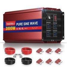 3000W Pure Sine Wave Power Inverter 12V DC to 110V 120V AC for Vehicles Inv...