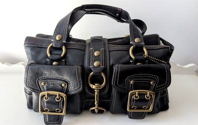 Coach Ltd Ed 65th Anniversary Black Leather Mandy Courier Satchel Bag 10330