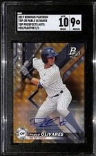 2019 Bowman Platinum Autographs Foilfractor Pablo Olivares RC Auto 1/1 SGC 9 10
