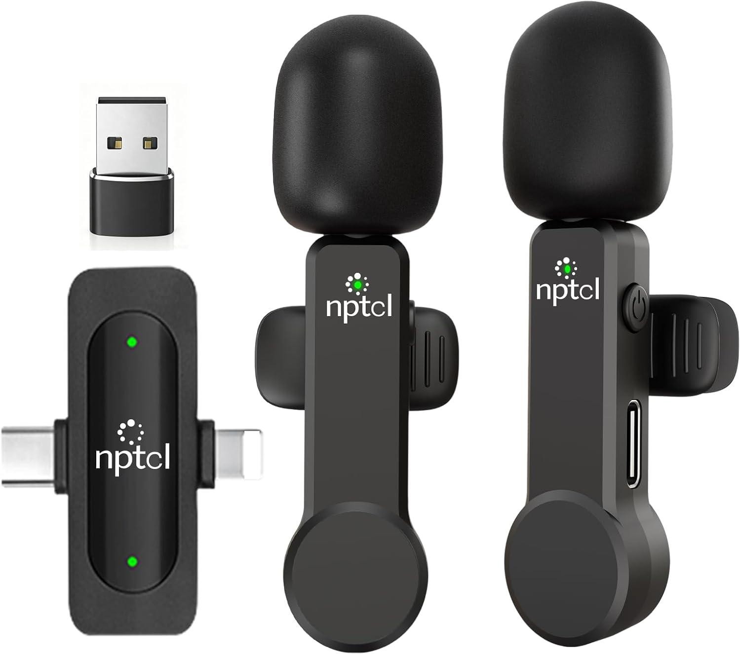 Wireless Mini Microphone for PC, USB Type C Lavalier Lapel Mic Selectable