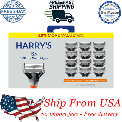 Harry's Men's 5-Blade Razor Blade Refills, 12 Count