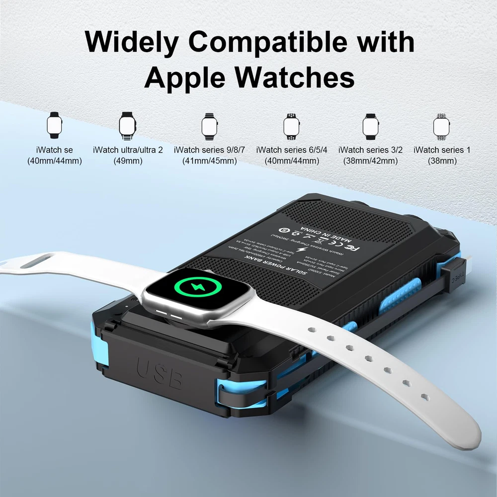 Power Bank, Solar Charger, 49800mAh Portable Charger for Phone&Apple Watch Wi...