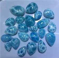 Larimar blu cielo dominicano naturale 5 pezzi pietre preziose cabochon 50 ct lotto all'ingrosso