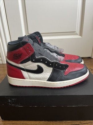 Air Jordan 1 Retro High OG Sneakers Black/White, Size 13, Bred Toe