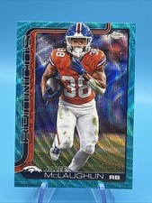 JALEEL MCLAUGHLIN 2025 TOPPS CHROME AQUA WAVE REFRACTOR /199 #90 BRONCOS 🔥