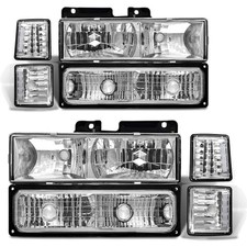 Headlight Assembly Pair For 1994-1998 Chevy Silveradoc10ck 1500 2500 3500 ...